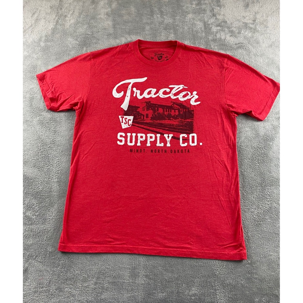 Tractor Supply Co Minot North Dakota Red Graphic T-Shirt Mens XL TSC Tee